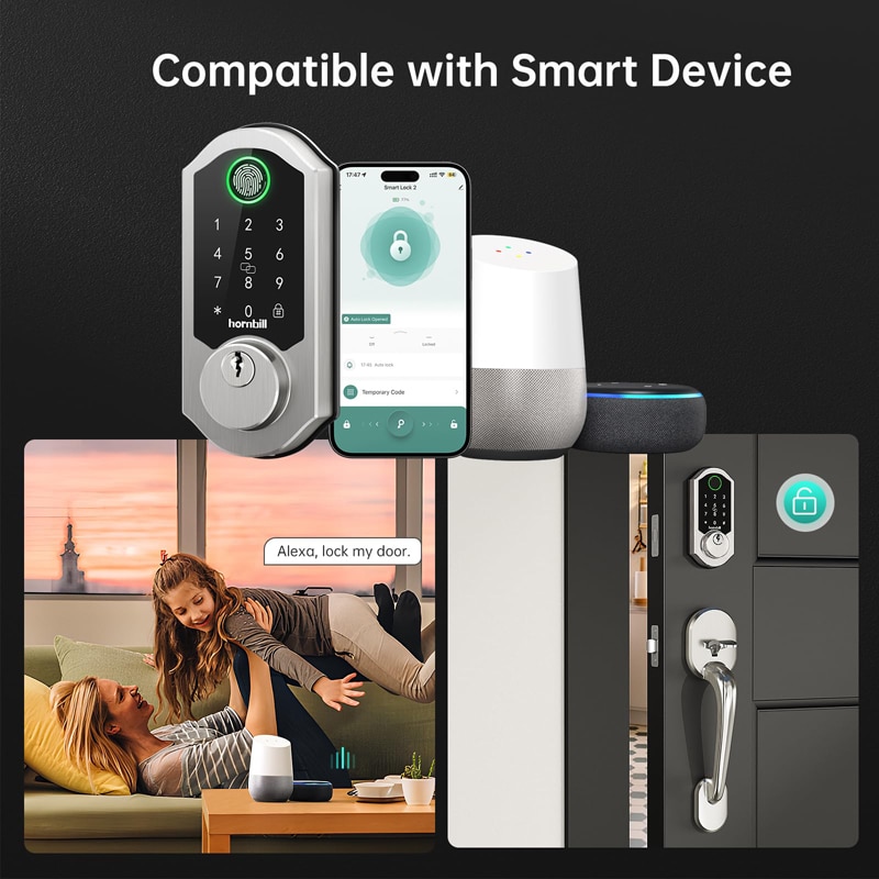 Airbnb Smart Lock Hornbill Keyless Entry Smart Locks Set, Front Door Handle Set, Keypad... Wyze Door Lock