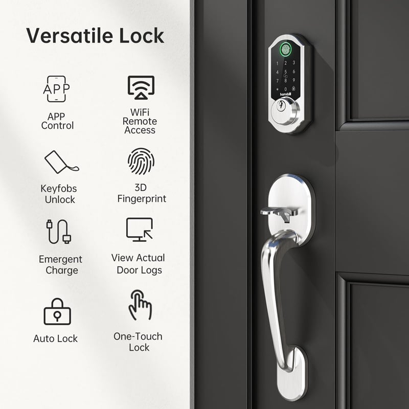 Hornbill A4-SBF smart fingerprint door lock handle