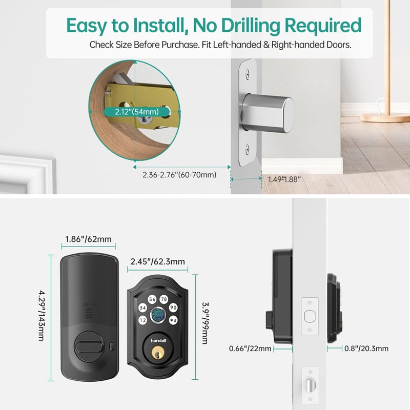 Hornbill A5-BBFT-H Easy to Install, No Drilling Required
