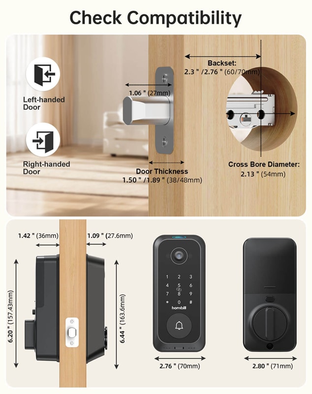 Check Hornbill T1 best video doorbells installation compatibility