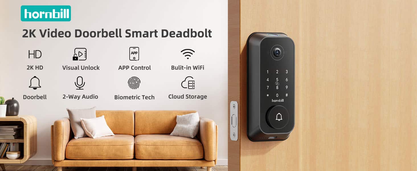 Hornbill wireless doorbell camera smart lock