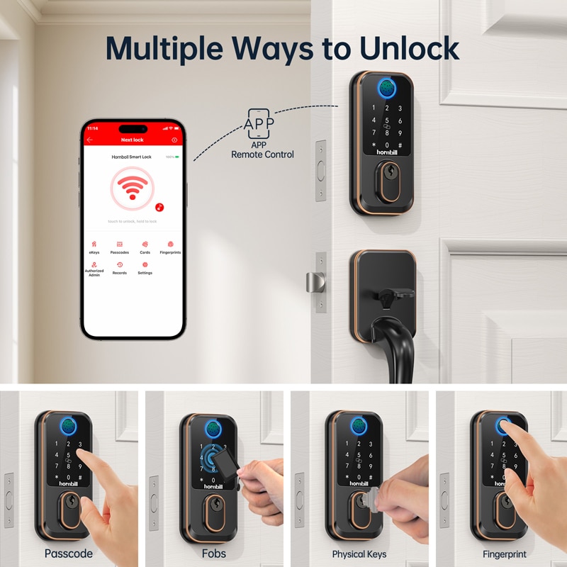 Hornbill M3 WiFi Smart Locks - Multiple Ways to Unlock