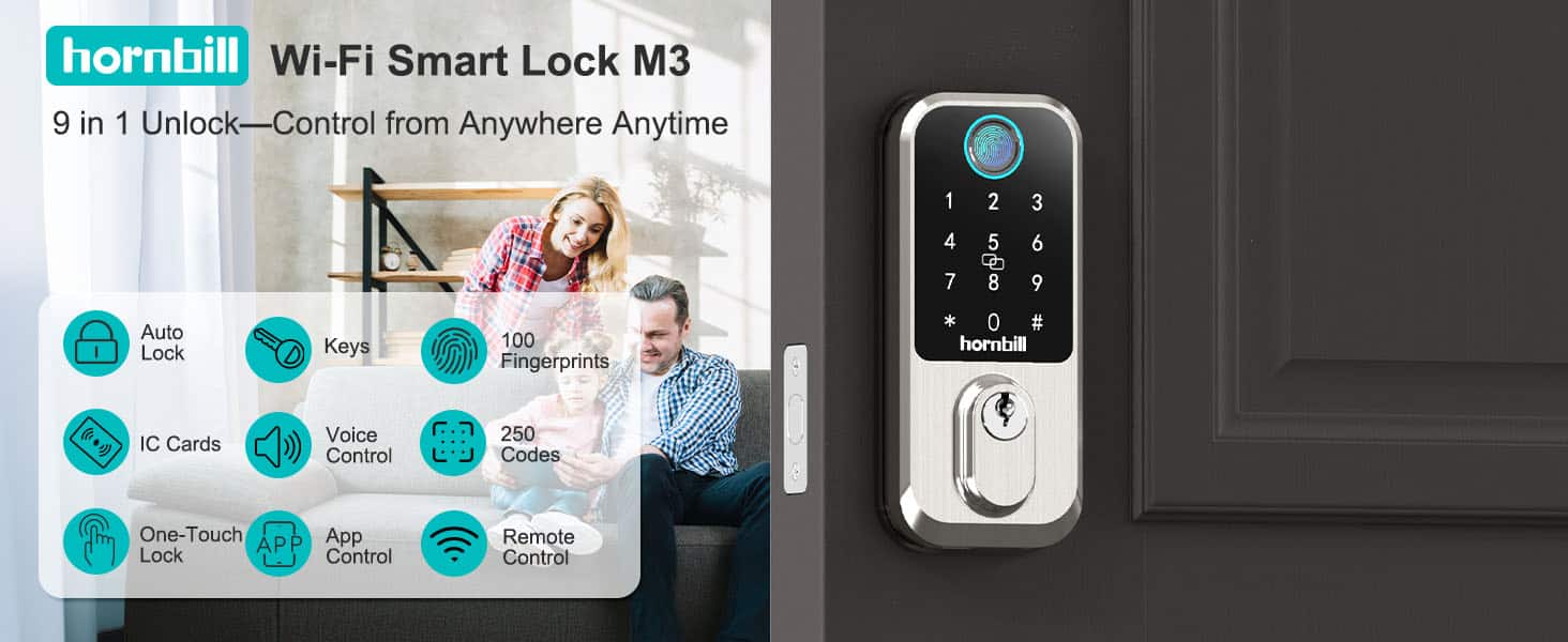 Hornbill wifi smart lock M3 Silver