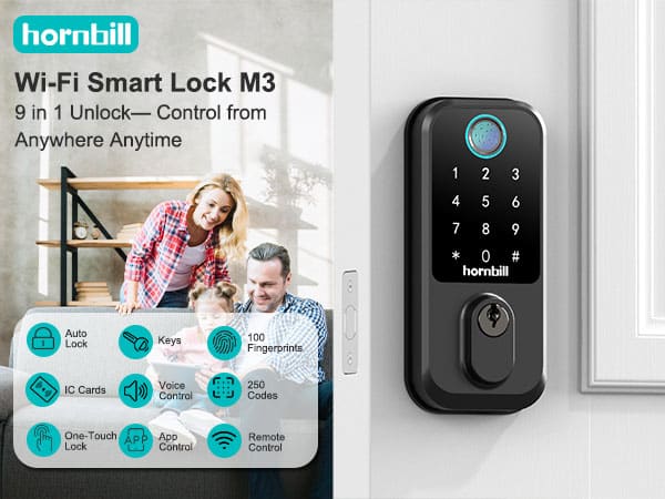 M3 Hornbill WiFi Smart Lock M3 - 9 in 1 unlock