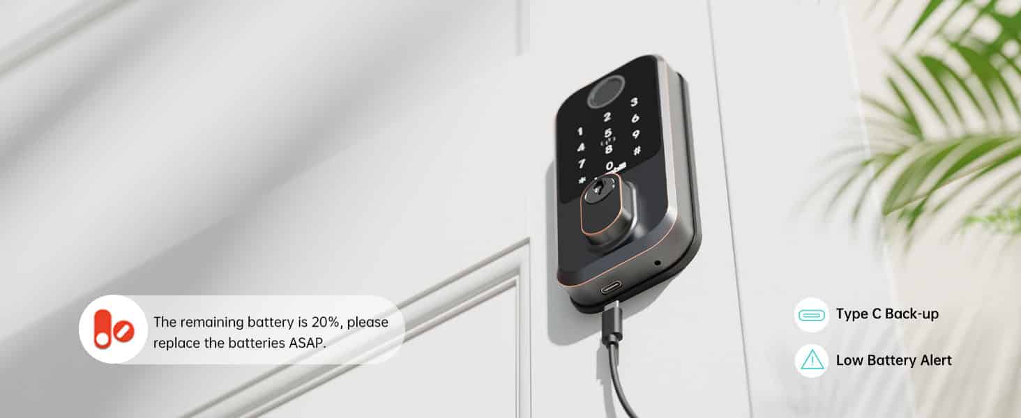 M3 electronic front door lock - Emergency Charging ORB