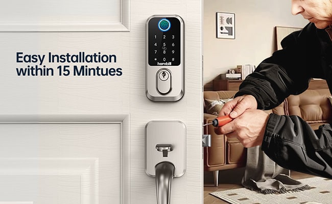 M3 keyless deadbolt with handle - Easy Installation with in 15 Mintues hornbill