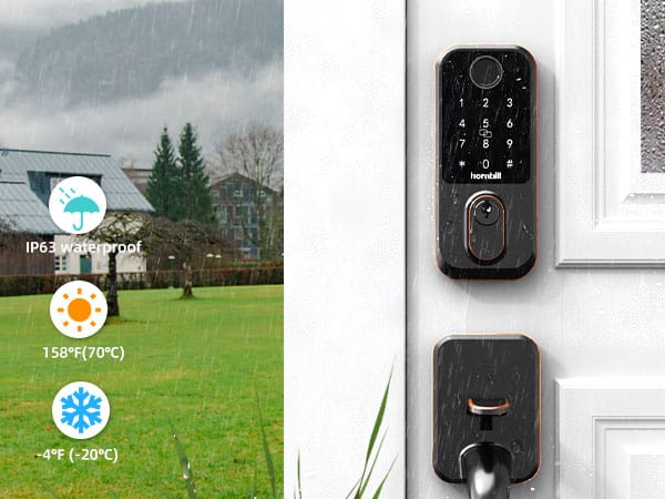 M3 keypad smart wifi door lock - Work in All Weather ORB