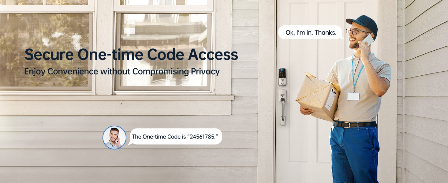 M3 smart door lock with handle - Secure One-time Code Access