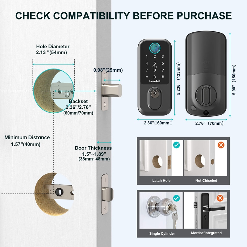 M3 smart wifi door lock - CHECK COMPATIBILITY BEFORE PURCHASE