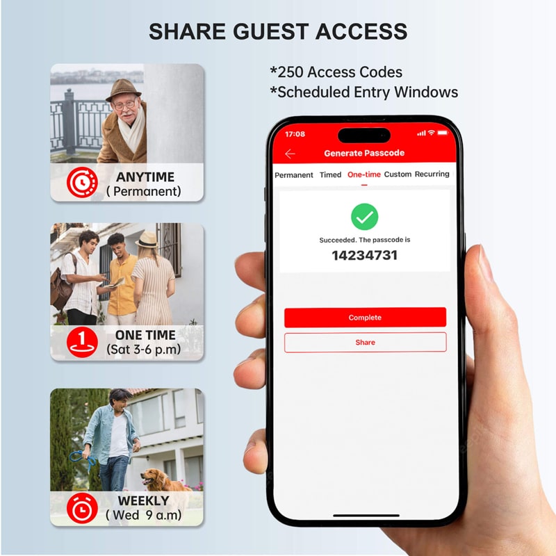 M3 wifi door lock - SHARE GUEST ACCESS