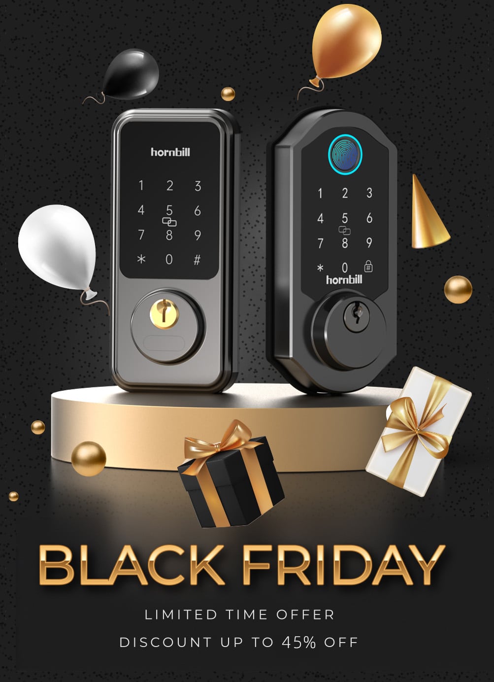 WIFI SMART LOCK BLACK FRİDAY Hornbill