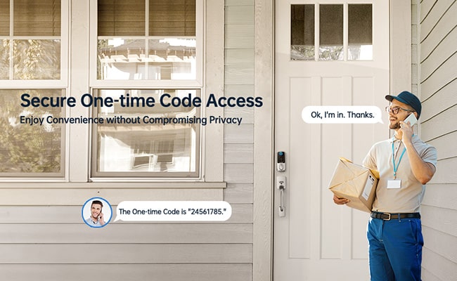 smart door lock with handle - Secure One-time Code Access Hornbill