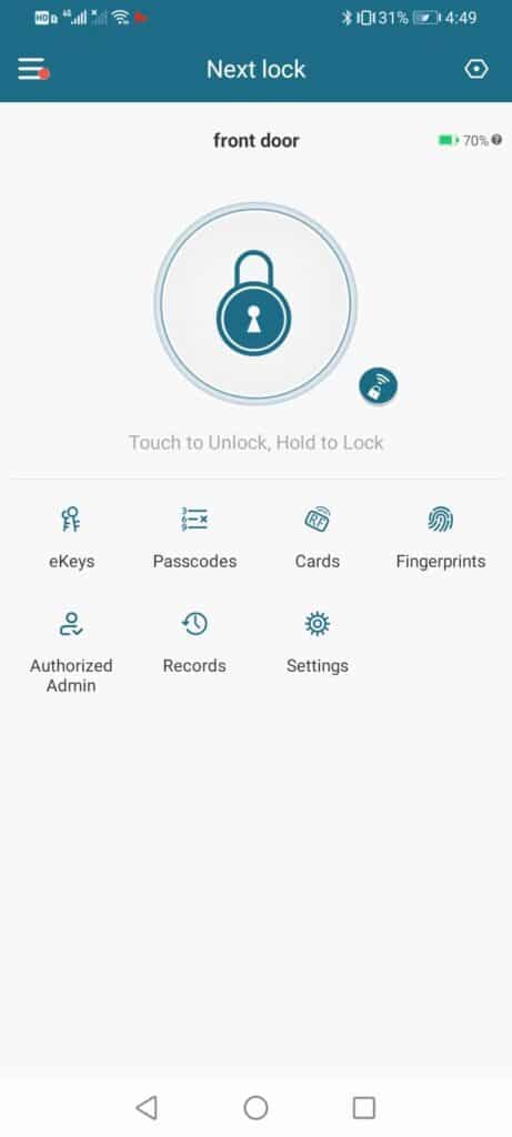 Pic 12-Remote Unlock icon at homepage