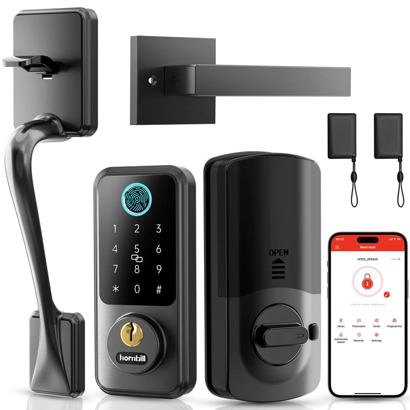 combination front door locks Matte Black