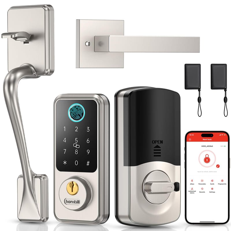 entry door lock set Matte Silver
