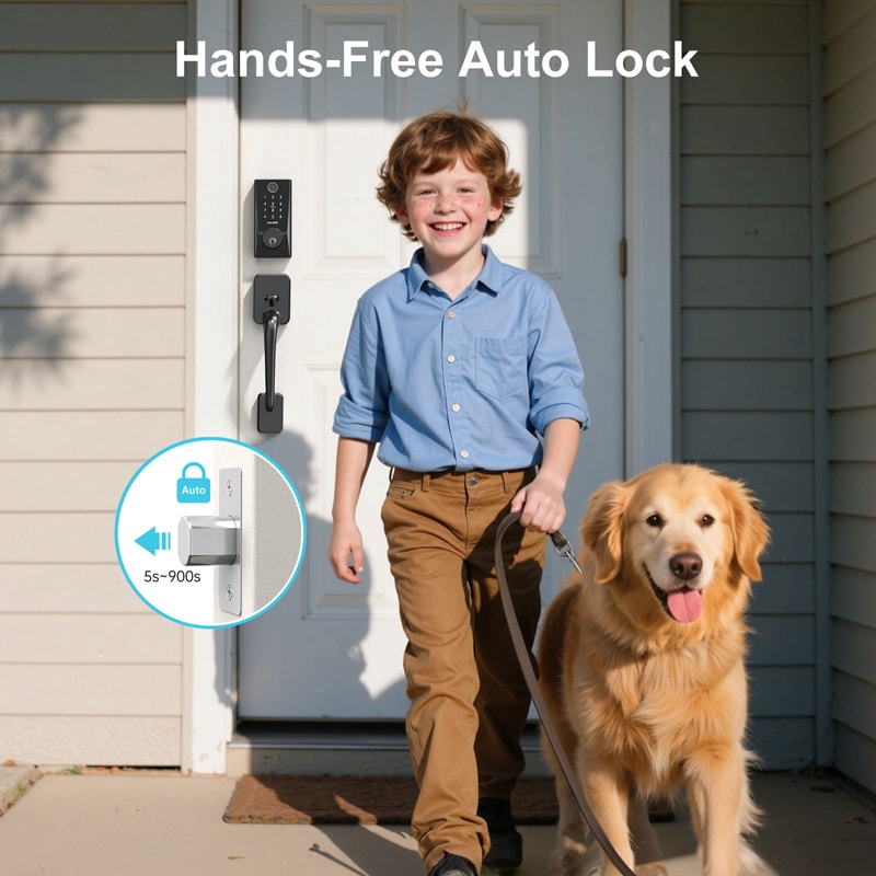 front door locks high security - hands free auto lock